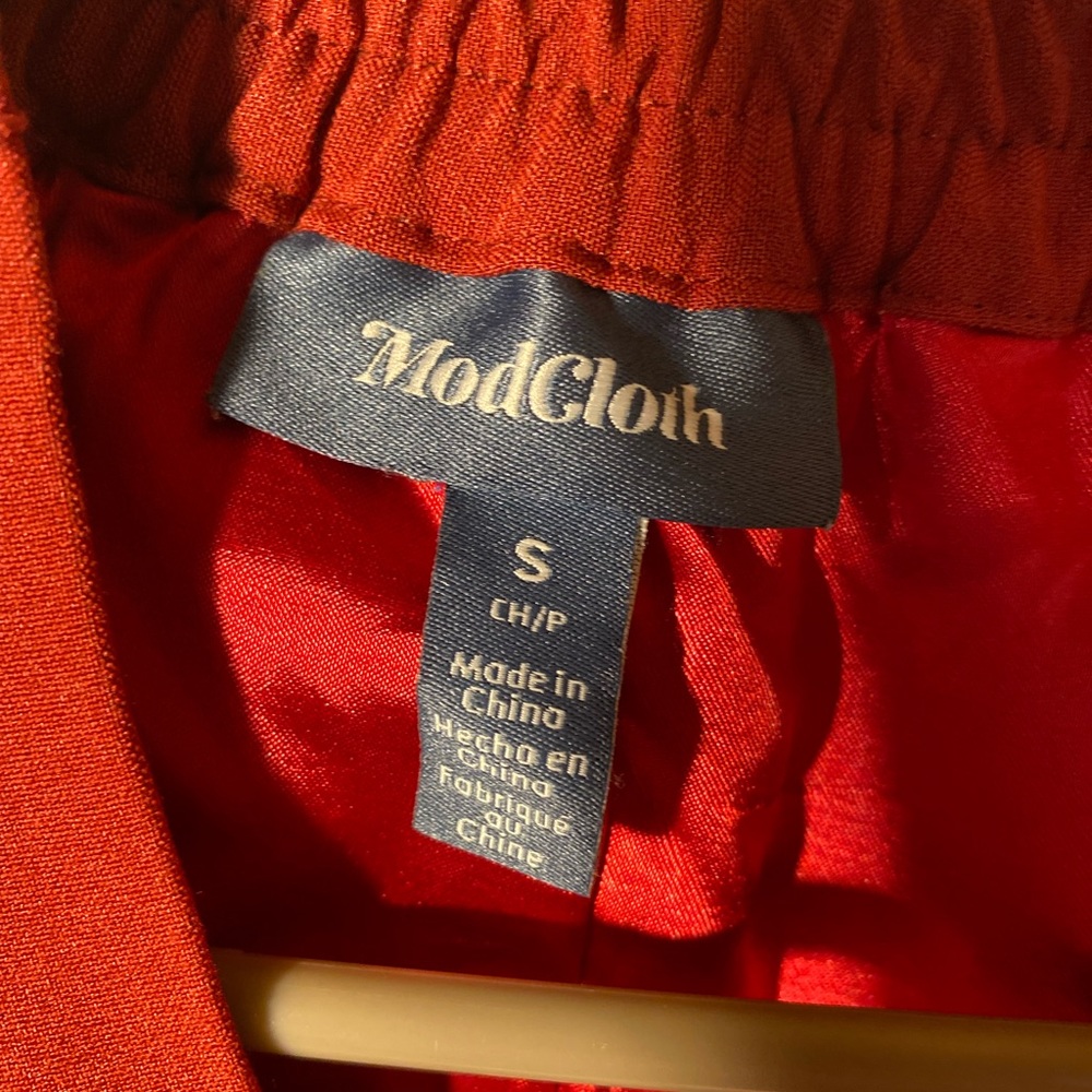 Red silk lined vintage skirt